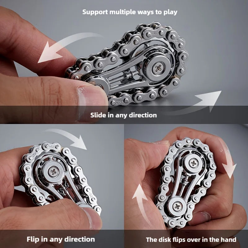 Metal Chain Sprocket Fidget Spinner for Stress Relief