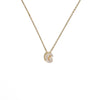 Initial Letter Pendant Necklace with Cubic Zirconia