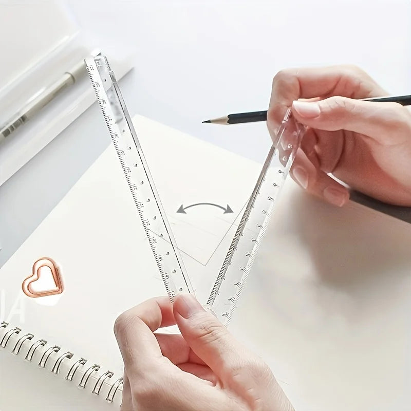 Folding Acrylic Ruler Set with Clear Markings