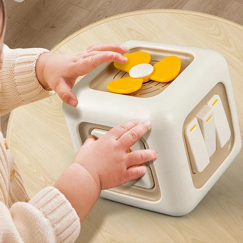 Montessori 6-in-1 Activity Cube for Toddlers – Sensory Busy Board & Learning Toy