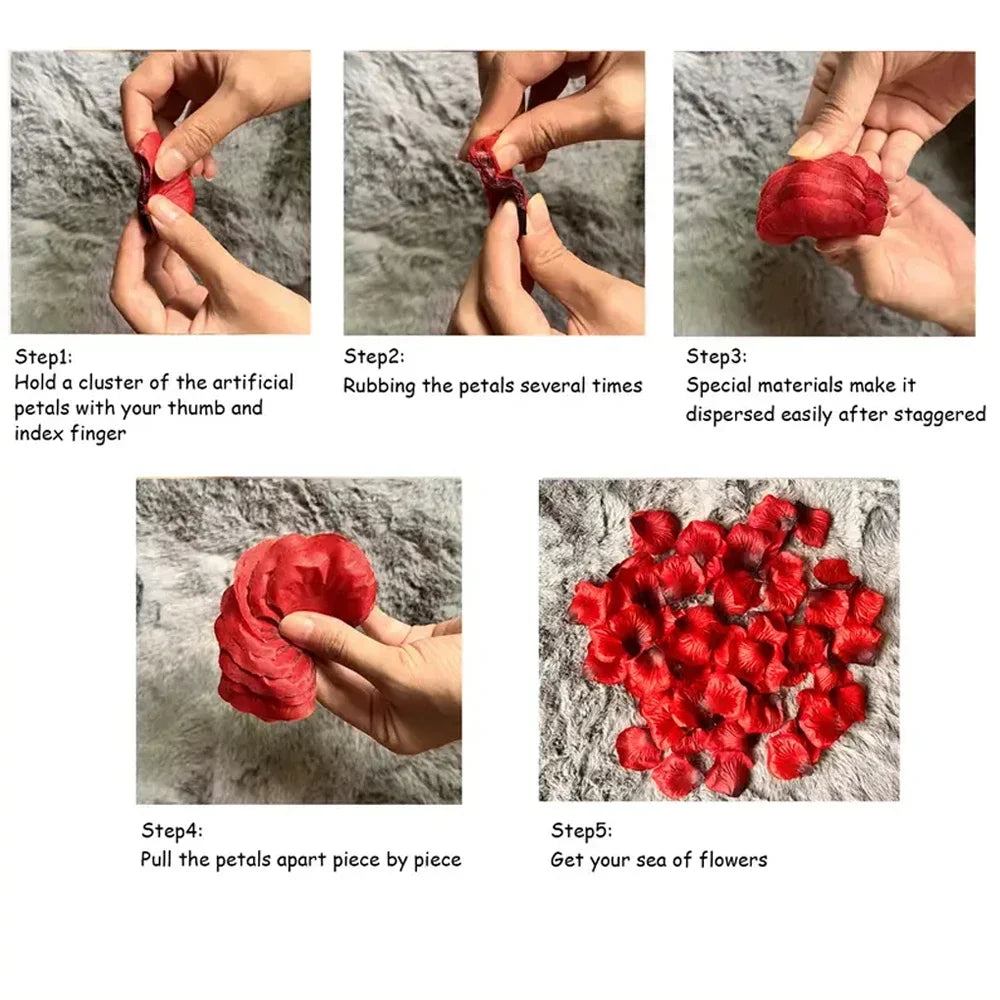 Soft Silk Artificial Rose Petals (25 Colors)