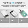 Diagram showing the tool-free 3S installation process for a transparent USB 3.0 to SATA HDD enclosure.