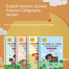 English version Groove Practice Calligraphy Sticker set for kids with colorful magic copybooks