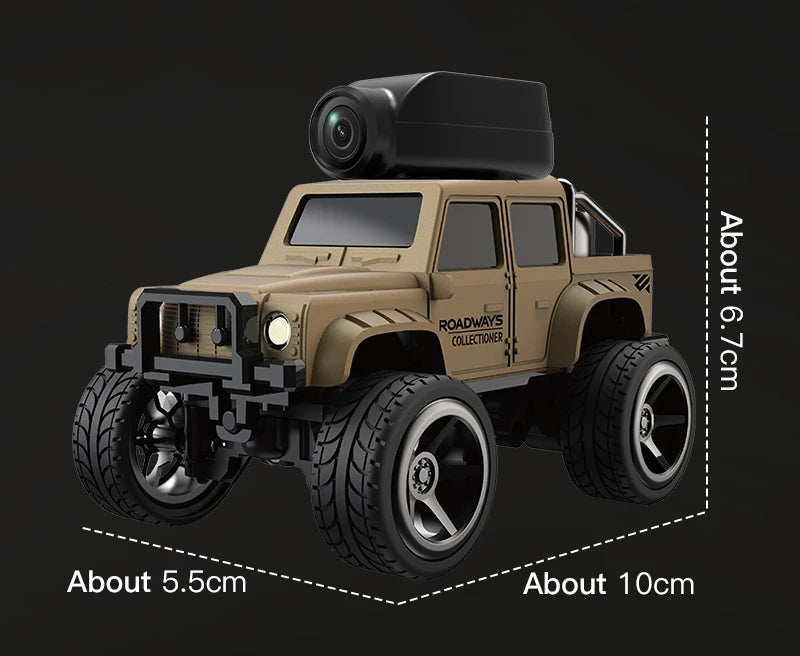1:64 Scale RC Climbing Car with HD Camera and LED Lights