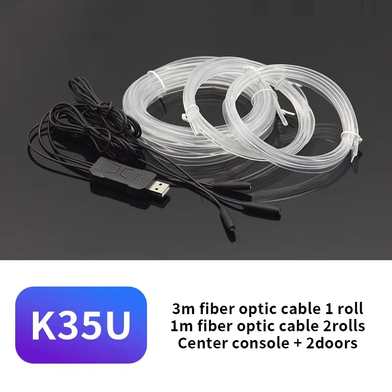 3m fiber optic cable 1 roll and 1m fiber optic cable 2 rolls for center console and two doors