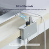 Aluminum USB 3.0 Hub with Clamp Mount for Desktops and Laptops