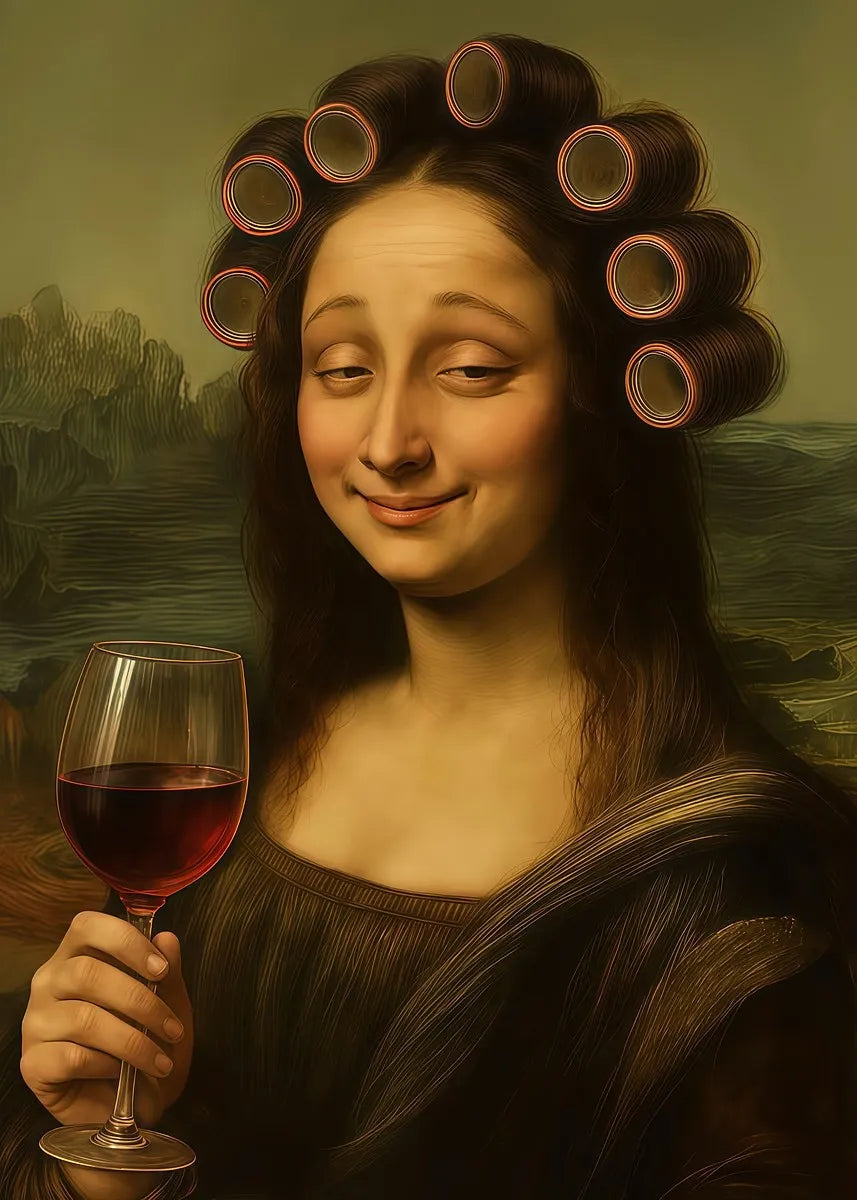 Mona Lisa Funny Bathroom Wall Art Canvas Print