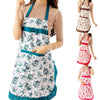 Floral Print Kitchen Apron with Pockets and Adjustable Waist
