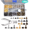 Metal Double Cap Rivets with Setting Tool Kit for Leathercraft & Repairs
