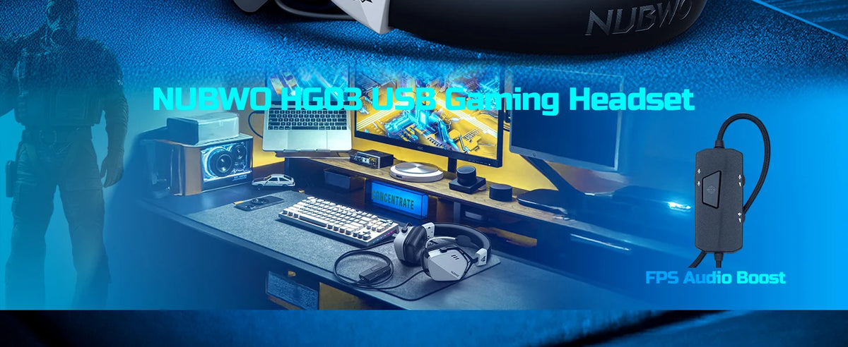 USB Gaming Headset with 7.1 Surround Sound and Noise-Cancelling Mic