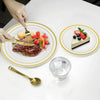 Elegant White Plastic Plates with Gold Rim