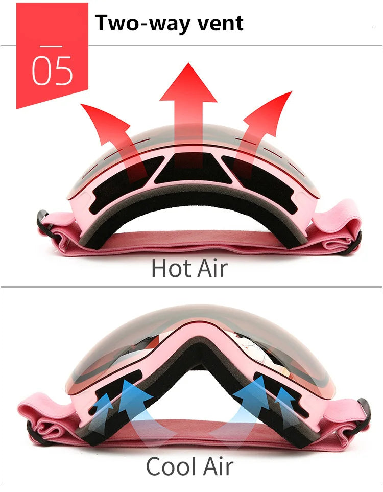 Dual-Layer Anti-Fog Ski Goggles with UV400 Protection