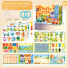 A box of Busy Book Montessori quiet book with various wooden vehicles and scenes for interactive learning