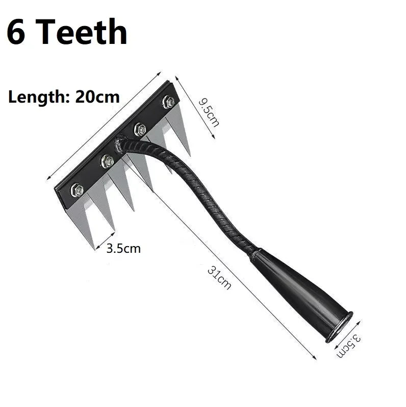 Heavy-Duty Carbon Steel Garden Weeding Rake