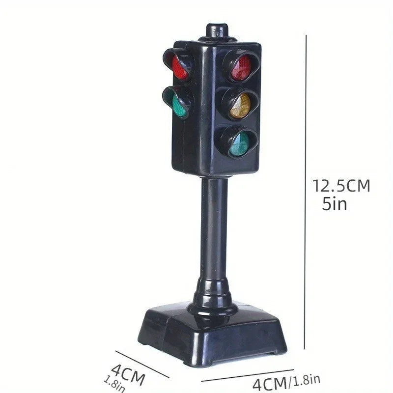Kids Traffic Light Toy with Mini Road Signs