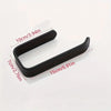Black no-drill self-adhesive toilet paper holder with a strong wall mount shown against a white background.