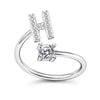 Initial Letter Ring with Zircon Accent