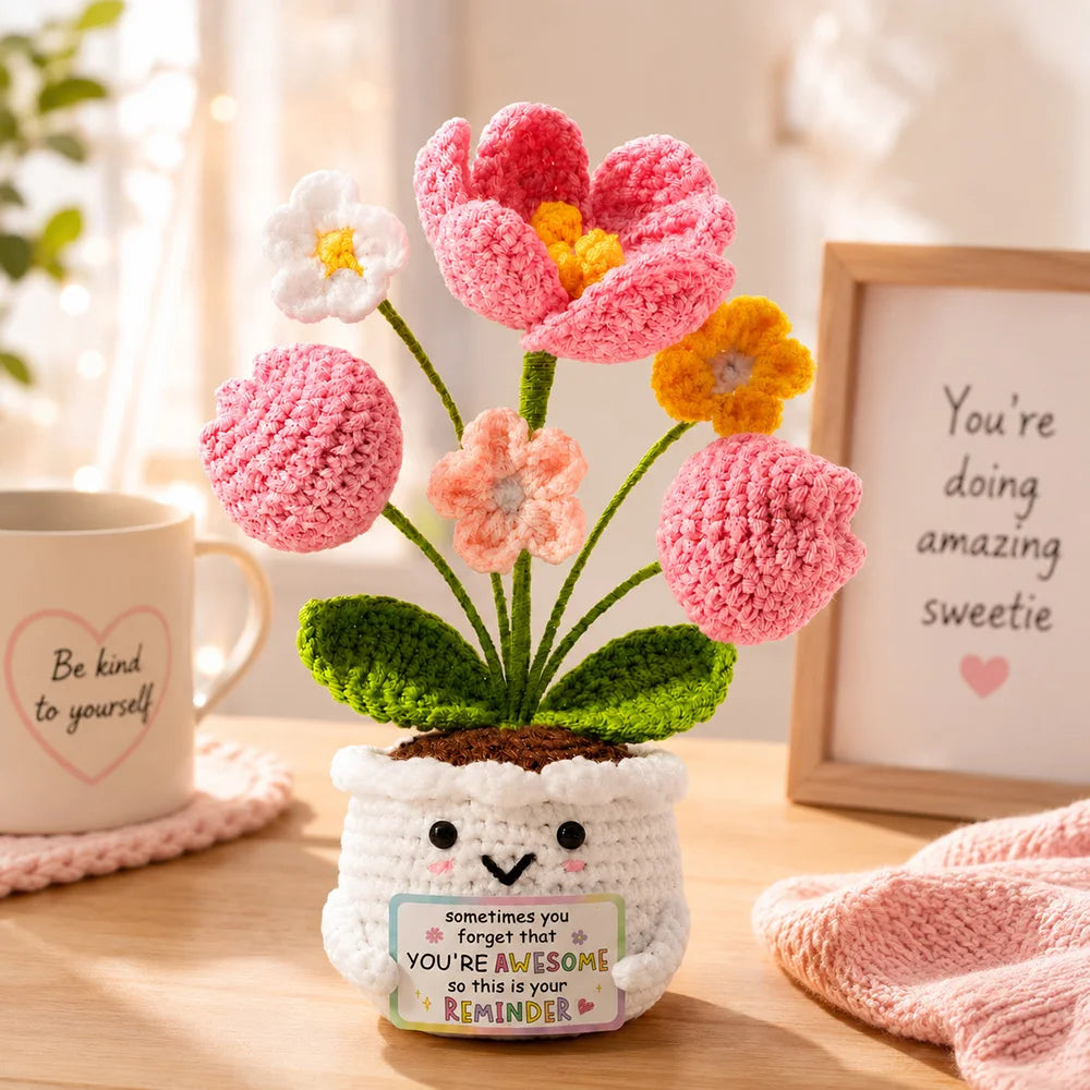 Handmade Crochet Amigurumi Doll with Love and Encouragement