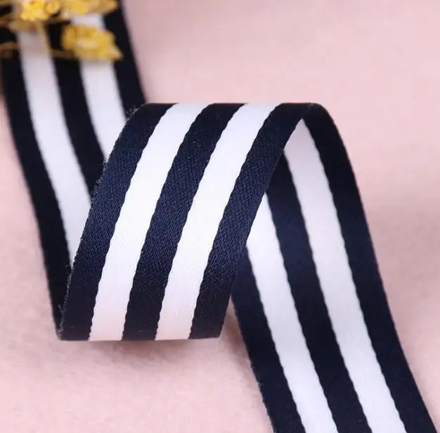 Striped Grosgrain Ribbon – Double-Sided Polyester Cotton, 1 Inch Wide