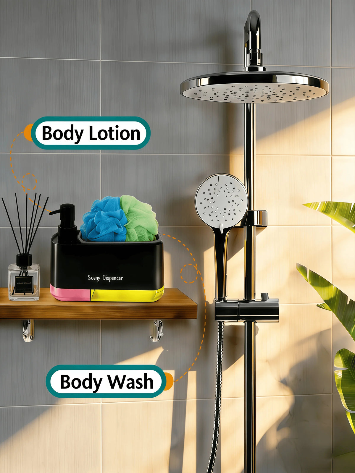 3-in-1 Kitchen Soap Dispenser with Sponge Caddy