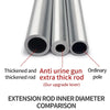 Comparison of three extension rods showing thickened, anti urine gun, and ordinary pole diameters.