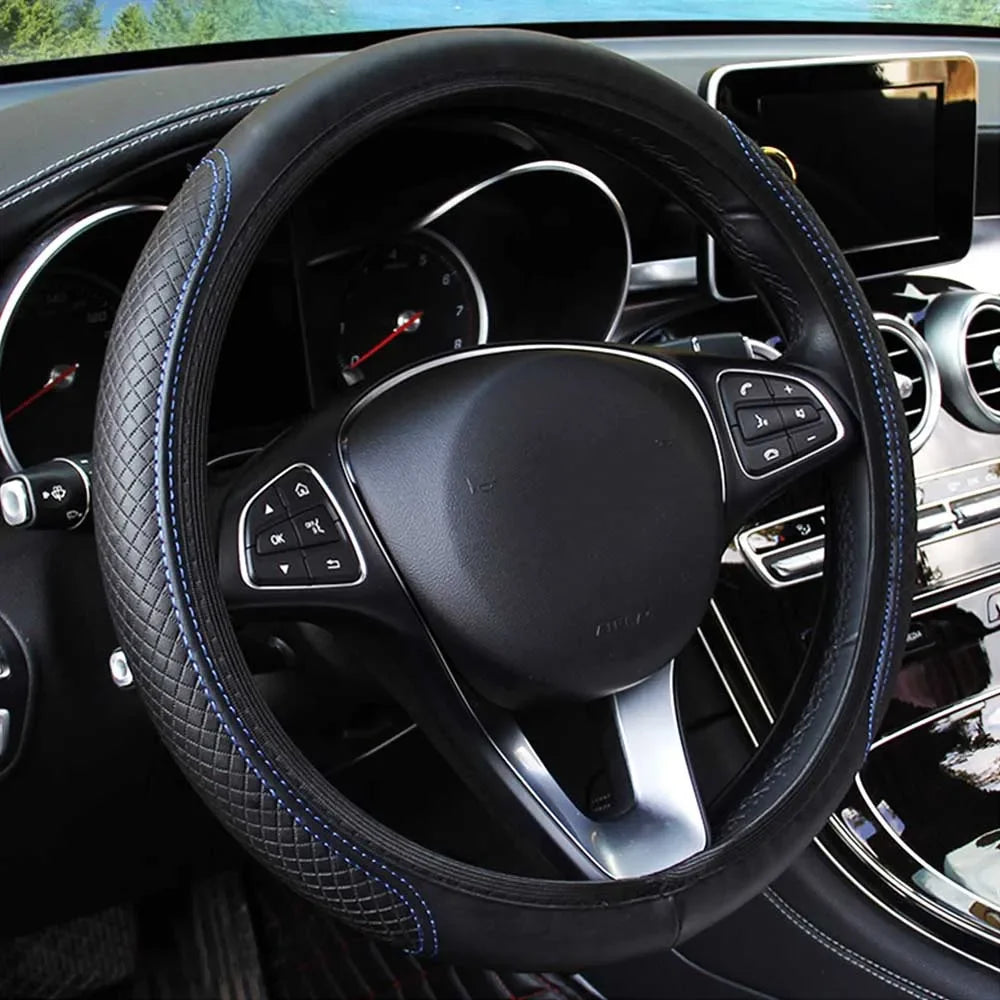 Premium Anti-Slip Leather Car Steering Wheel Cover