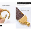 Zebra Print Leather Keychain with Animal Pattern