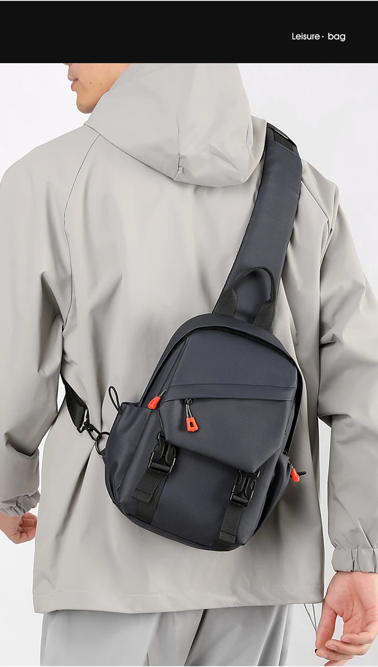 Men's Multi-Pocket Outdoor Chest Bag for Cycling and Hiking