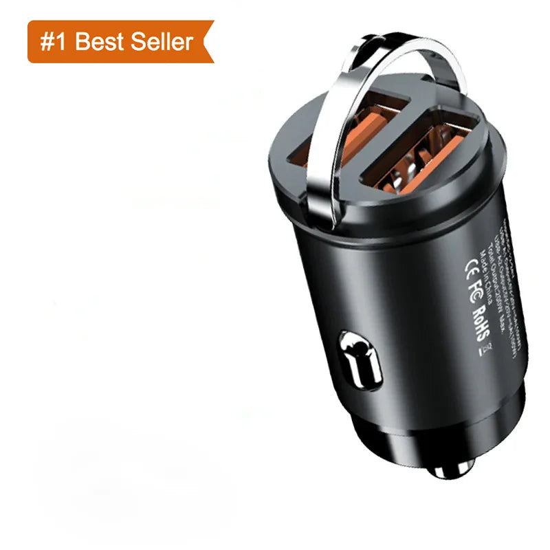 Chargeur de voiture métallique double port 200W