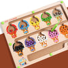 Wooden magnetic color sorting maze board for kids with various colored ice cream toppings