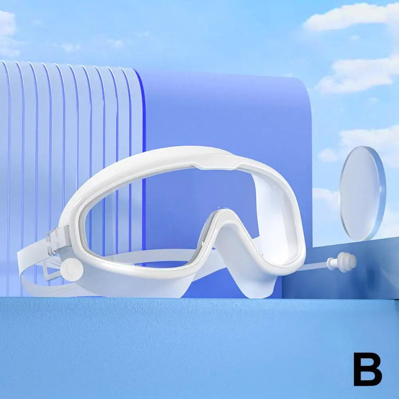 Anti-Fog Swim Goggles with Integrated Earplugs