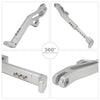CNC aluminum adjustable motorcycle kickstand for Sur Ron and Segway shown in multiple angles