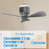 Portable Ceiling Fan with Remote and LED Light