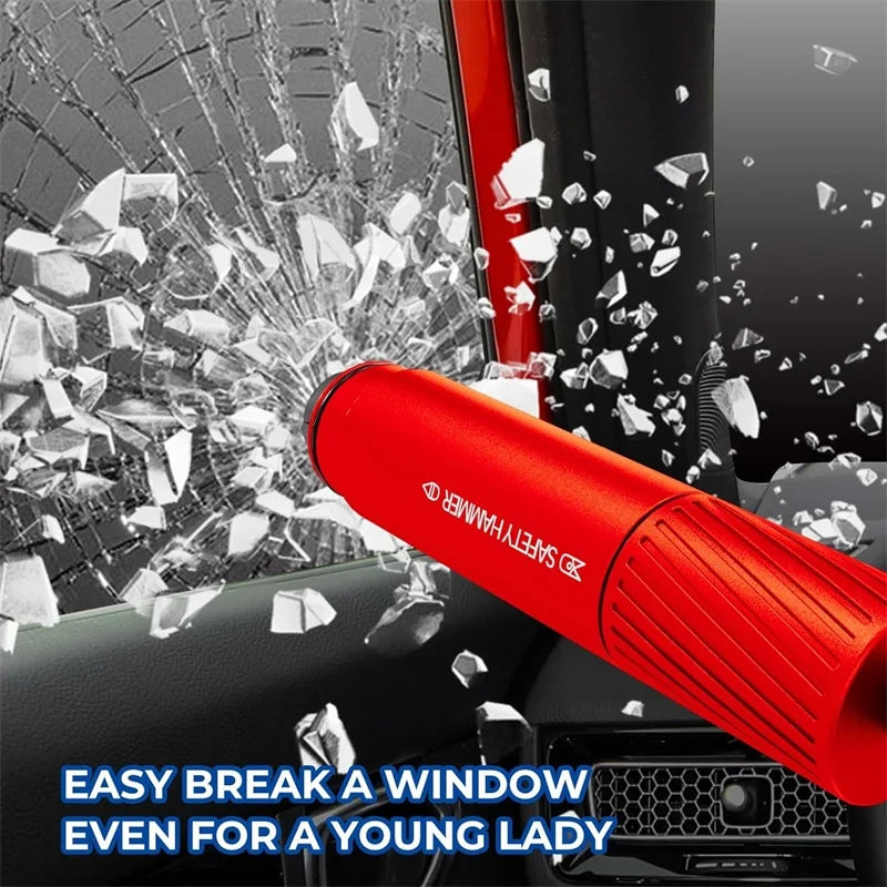 Compact Emergency Car Safety Hammer with Window Breaker & Seatbelt Cutter