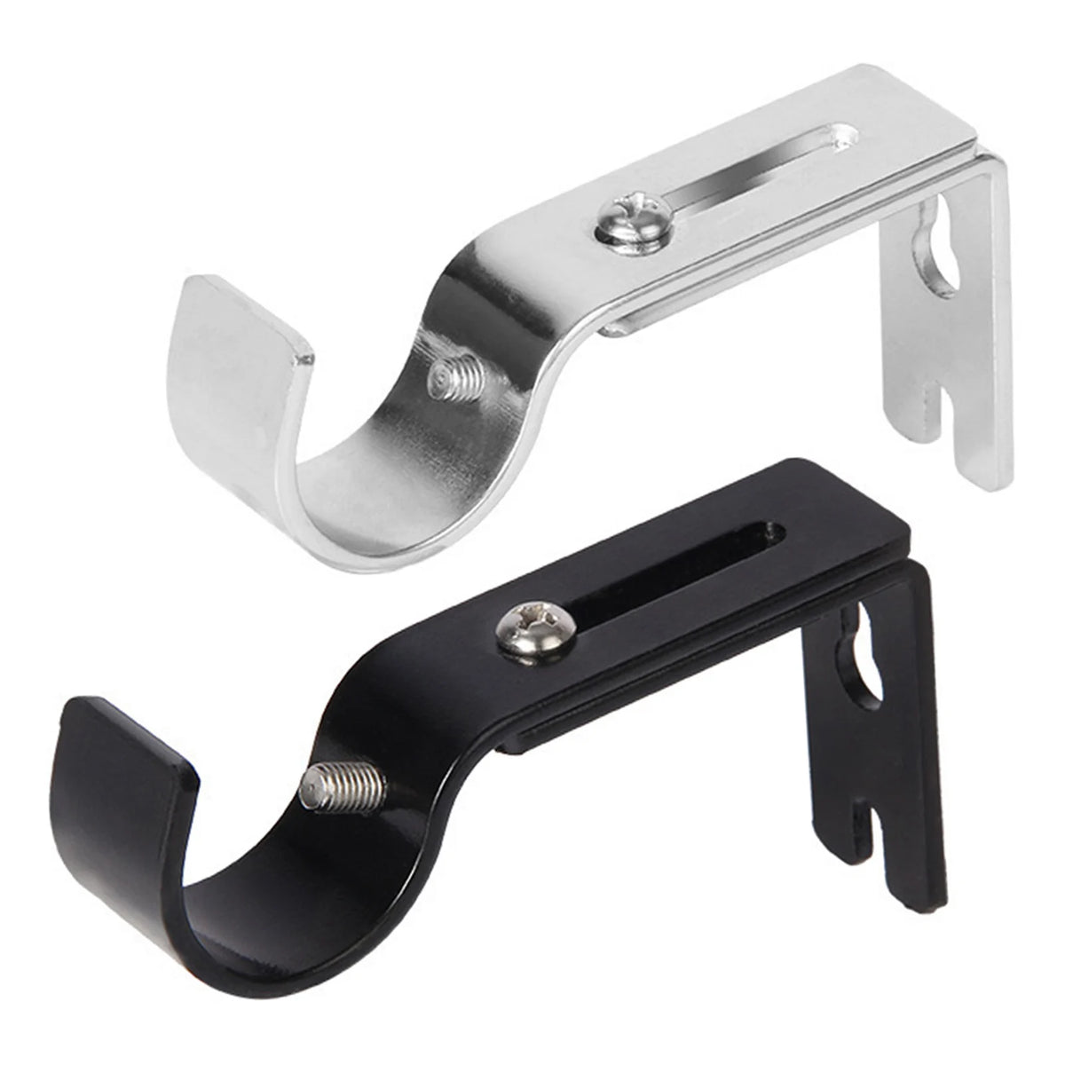 Adjustable Wall-Mounted Curtain Rod Brackets (Set of 2)