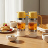 Clear Glass Honey Dispenser with Press-Top Lid