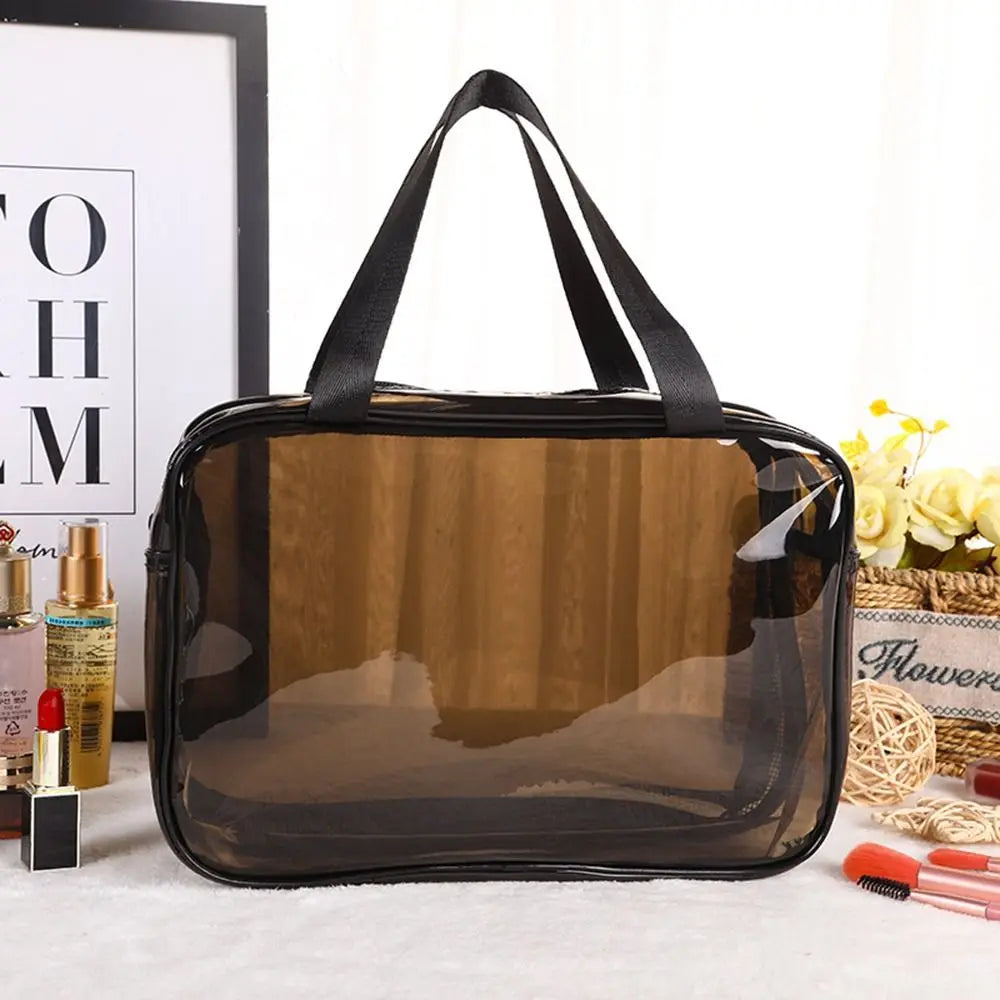 Clear Double-Layer Waterproof Cosmetic Storage Bag