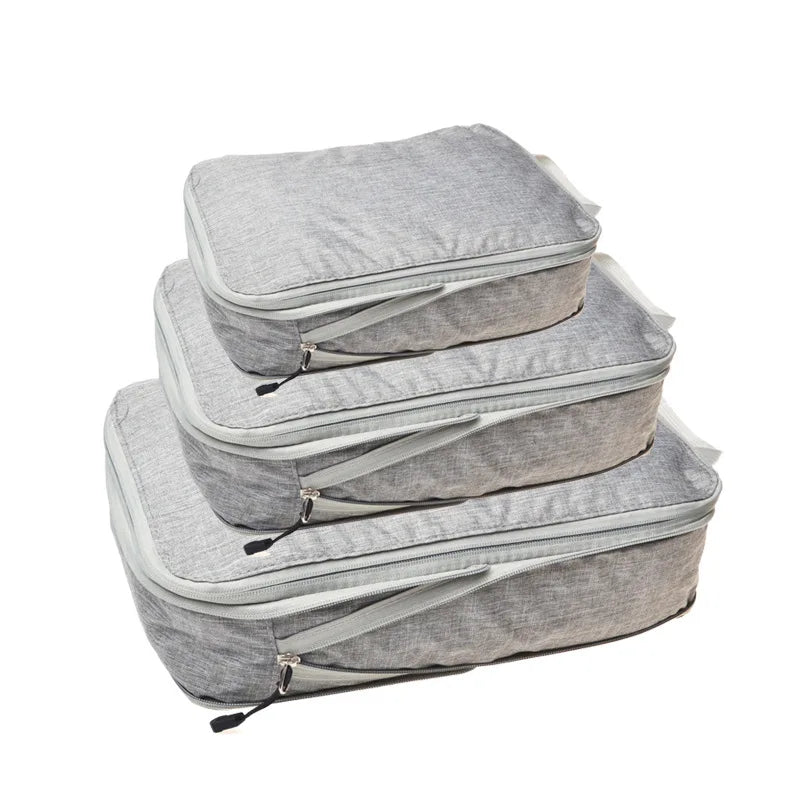 Travel Packing Cubes Set with Compression Zippers