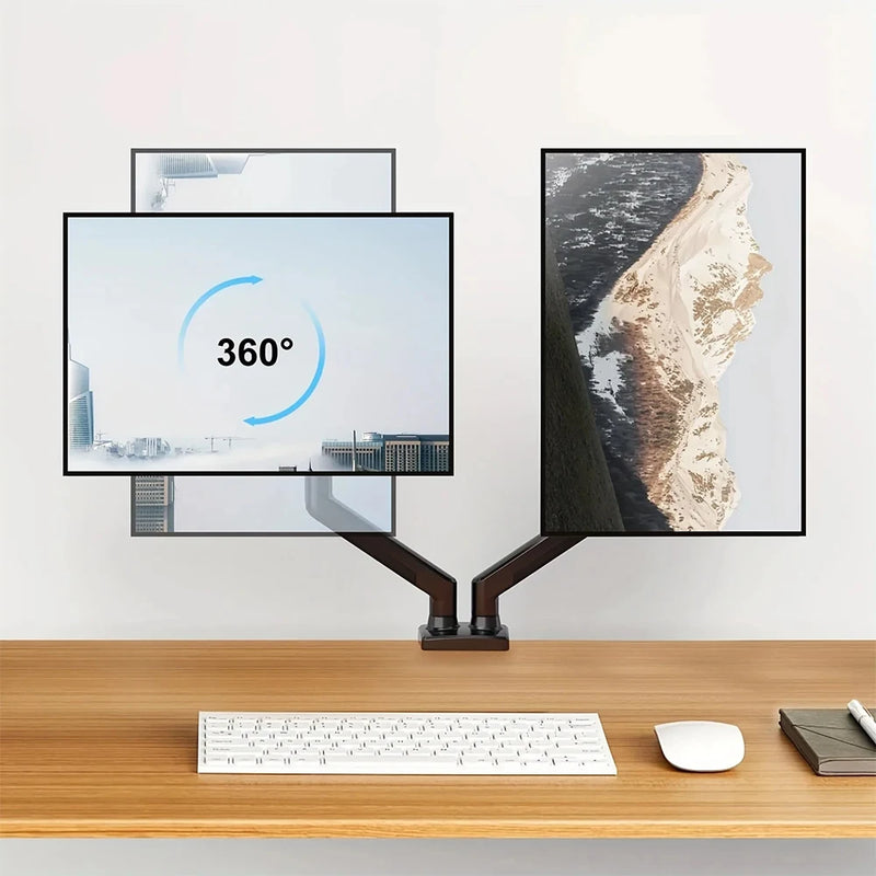 Dual Monitor Desk Mount with Full Motion Arms