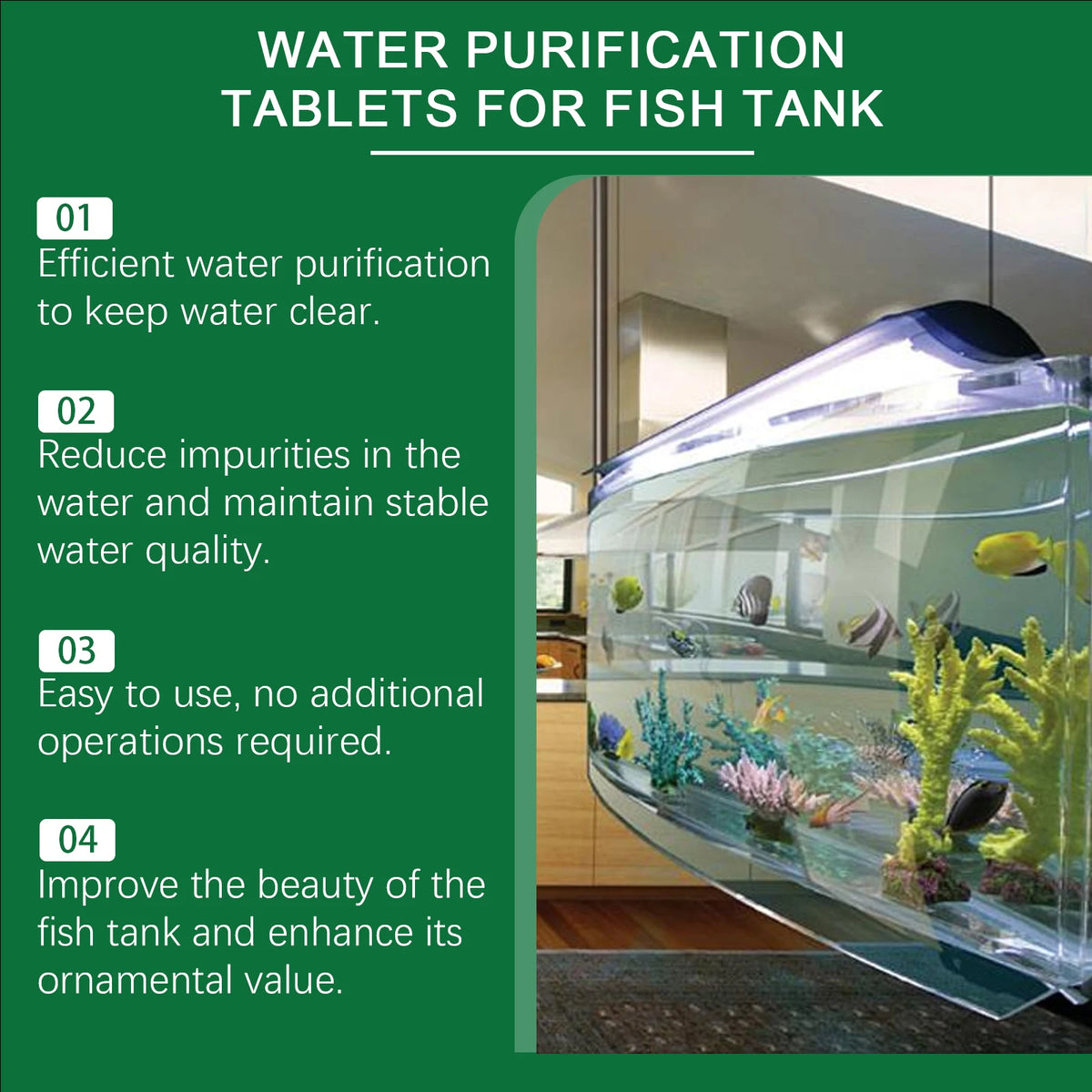 Aquarium Water Purifying Tablets for Clear, Healthy Tanks