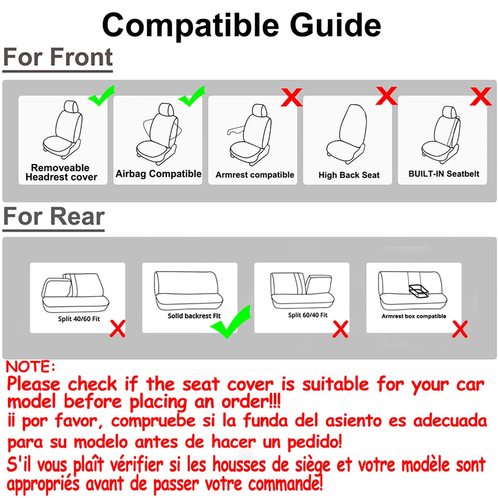 Universal Car Seat Covers — Full Set Front & Rear