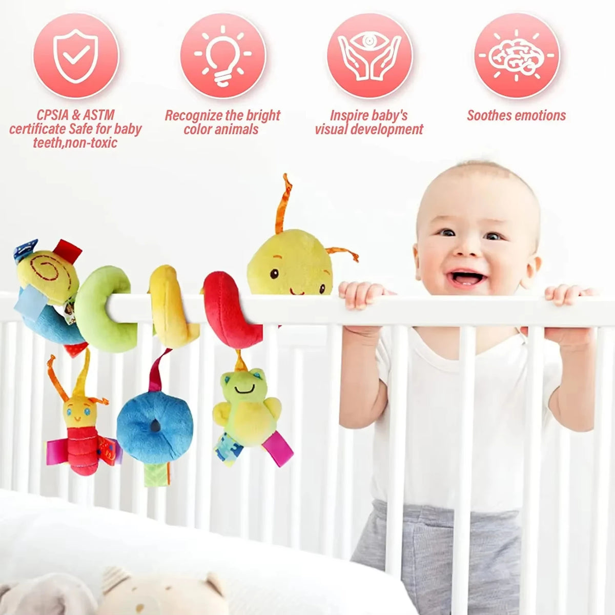 Soft Musical Spiral Toy for Crib, Stroller, and Car Seat
