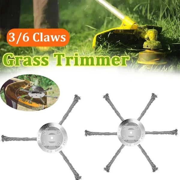 Tête de coupe à fil d'acier avec trois ou six griffes pour tondeuses à brosse