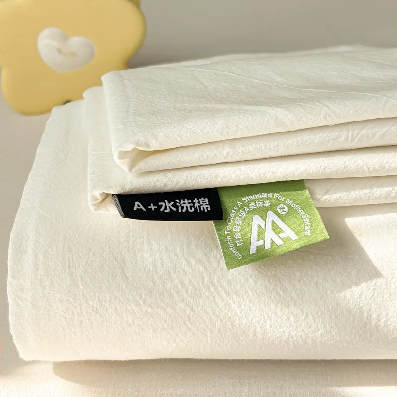 Organic Cotton Percale Bed Sheet Set with Pillowcases