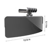 A black adjustable anti-glare car sun visor extender with a mounting bracket and a rectangular panel.
