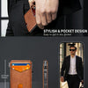 Slim RFID-Blocking Leather Wallet with Magnetic Money Clip