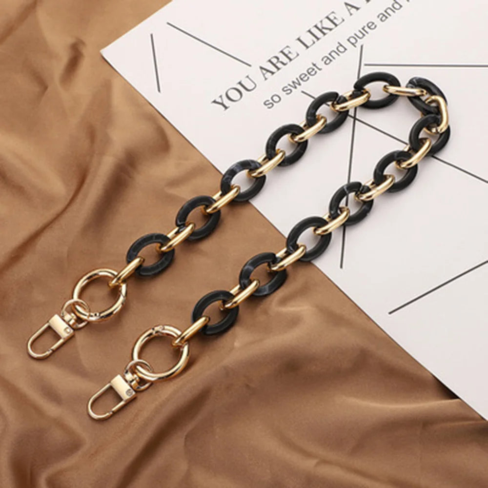 Acrylic Handbag Chain with Resin Accents