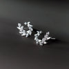 Sterling Silver Leaf Stud Earrings