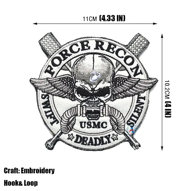 Embroidered Tactical Patch with Hook and Loop Backing