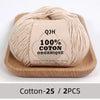 100% Organic Cotton Yarn for Knitting and Crocheting (2-Pack)